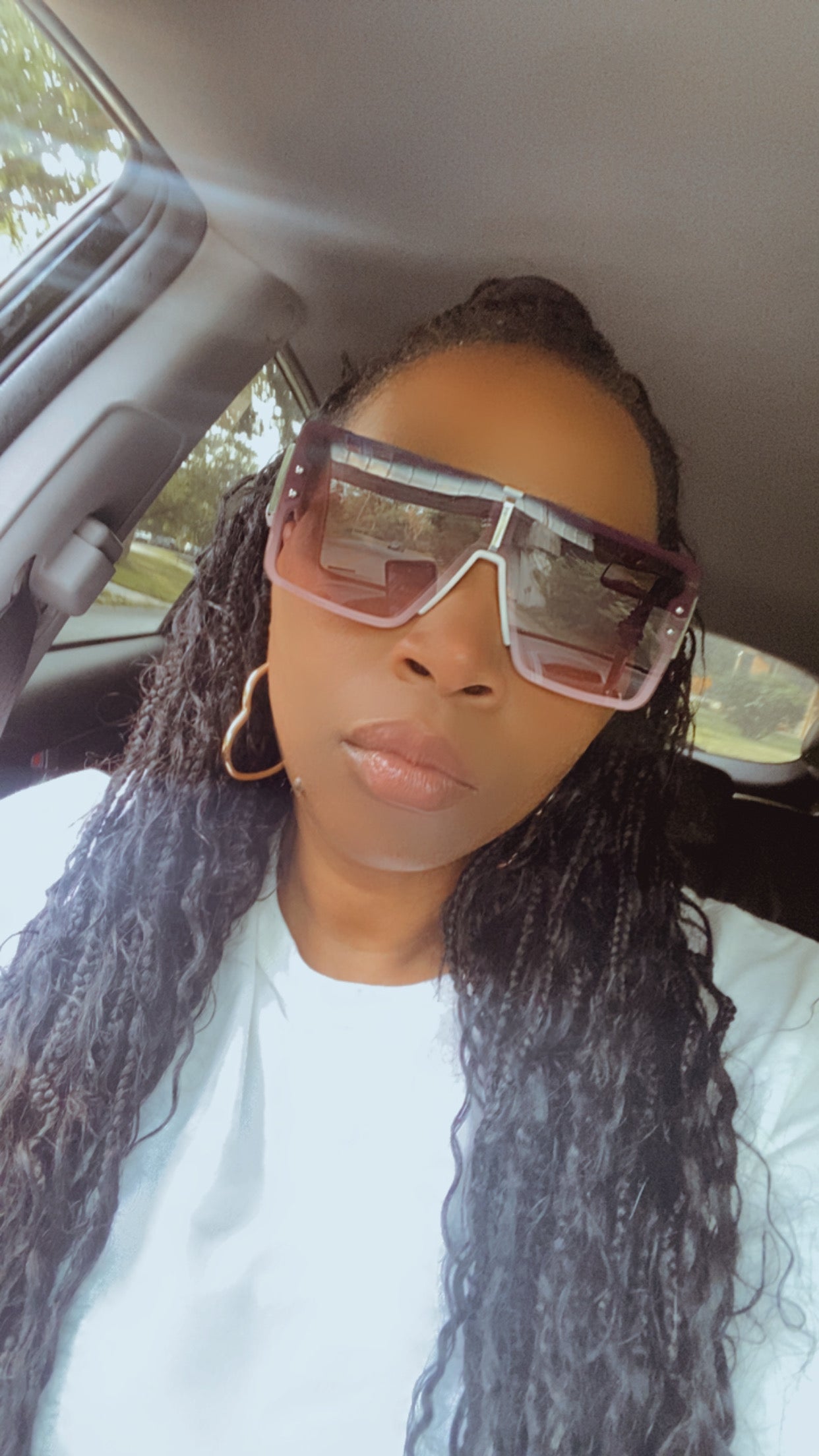 Rose White Sunglasses