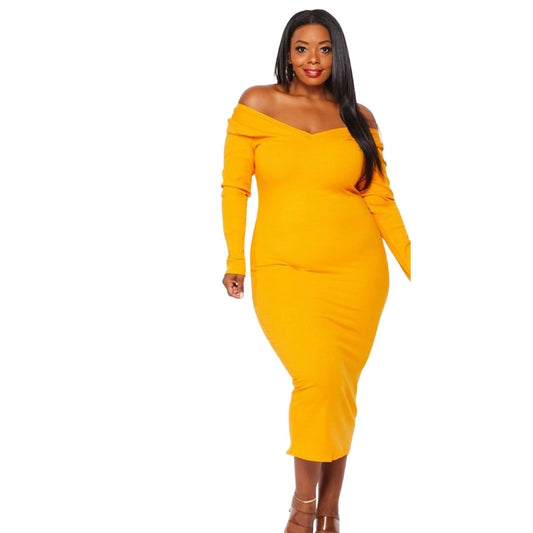 Mustard Plus Size Dress